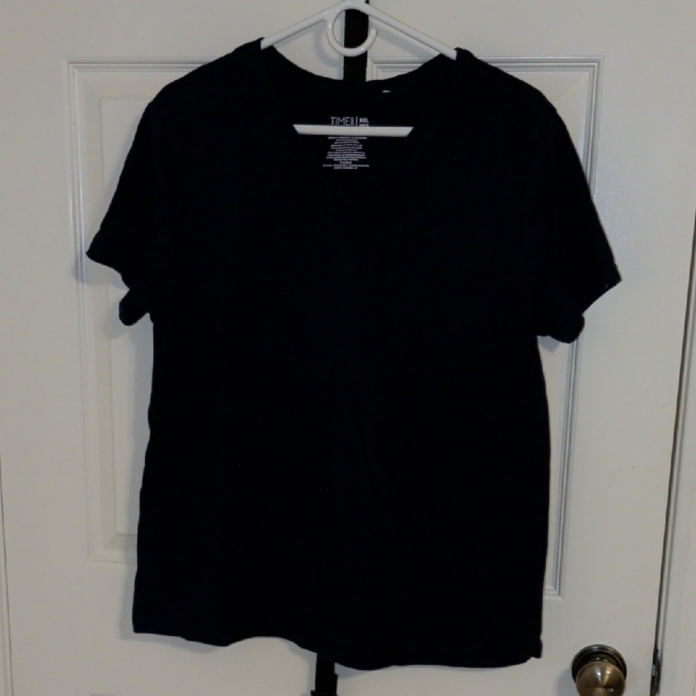 Time and Tru Black Short Sleeve Crew Neck Tee